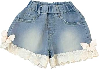 Peacolate 2-10Y Little&Big Girls Denim Summer Shorts Teens Elastic Short Jeans