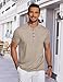 COOFANDY Men's Short Sleeve Henley Shirts Basic Tee Summer Solid Button T Shirts Lightweight Shirts Khaki