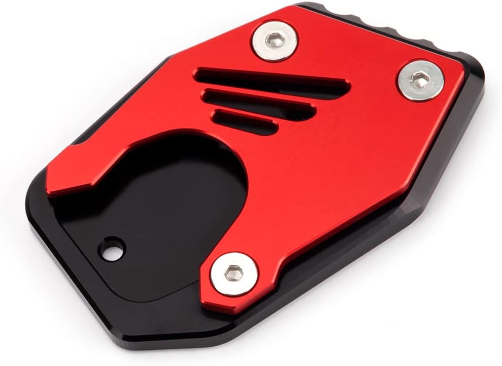 Modeer For CBR 300R 500R 650R Motorcycle Kickstand Extension Plate Foot Side Stand Enlarge pad CBR 650 R 2019 2020 2021 CBR300R CBR500R CBR650R (Red)