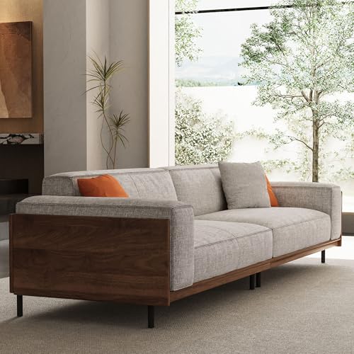 Modern 4-Seater Upholstered Fabric Sofa for Living Room –111.81 inch Comfortable Timecloud Couch with Wood Frame and Metal Legs, Easy Assembly, Ideal for Office, or Living Room, Gray - Image 7