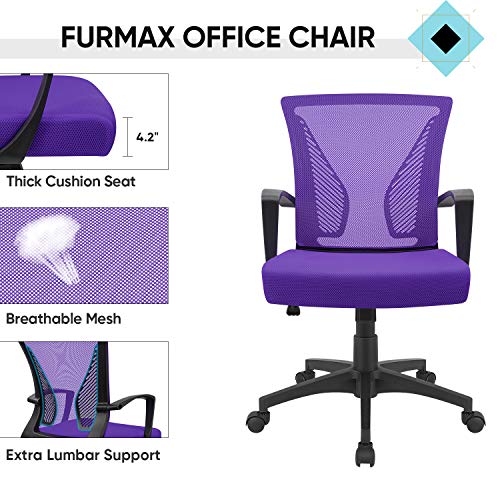 image for Furmax Office Chair Ergonomic Computer Desk Mesh Chair Mid Back Swivel