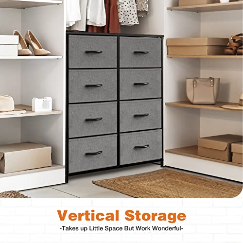 Dresser, Dresser For Bedroom Drawer Dresser Organizer Storage Drawers Fabric Storage Tower Double Dresser With 8 Drawers, Chest Of Drawers With Fabric Bins, Wood Top For Bedroom, Closet, Entryway #TOP6