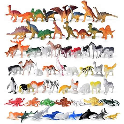 ELECLAND 60Pcs Mini Animal Figures Set Cover