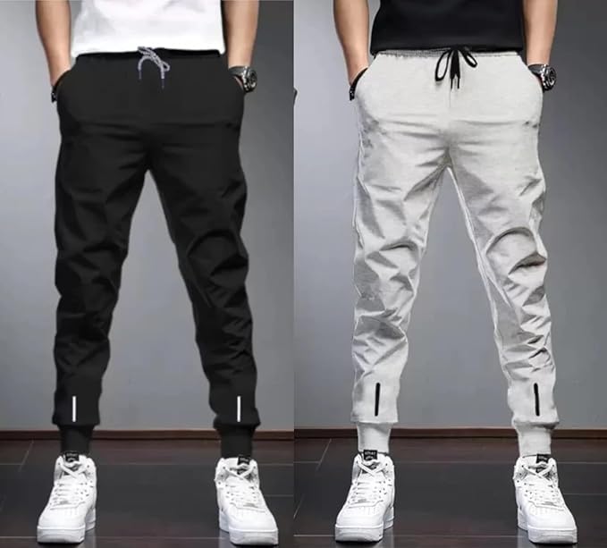 Image of Track Pants for Mens || Joggers for Mens || Men's Sports Regular Fit Polyester Track Pant with Two Side Zipper Pockets