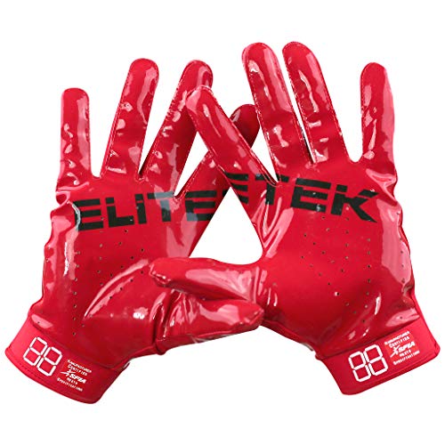 image for EliteTek RG-14 Super Tight Fitting Football Gloves - Youth and Adult S