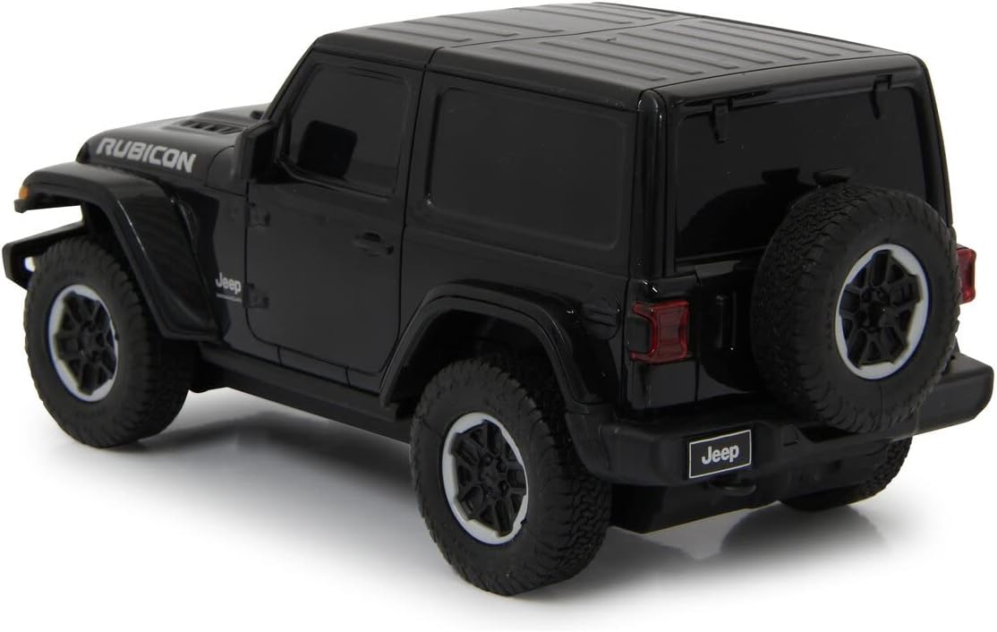 Jamara 405196 Jeep Wrangler JL 1:24 Black 27 MHz Officially Licensed, up to 1 Hour Drive at Approx. 7 km/h, Perfectly replicated Details, Workmanship