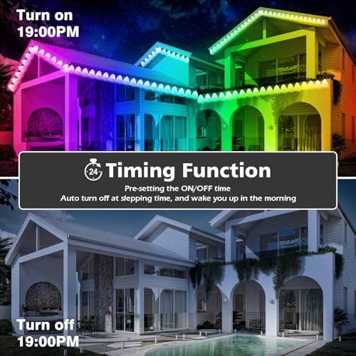 Fbz PERMANENT OUTDOOR LIGHTS-150FT 150Ft Permanent Outdoor Lights,Rgb Eaves Lights With App Control Remote,Diy Scene Modes Ip67 Waterproof Outdoor Under Eave Lighting,Outdoor Lights For Outdoor Decor,Garden Decor,House,Party,Holiday thumb #4