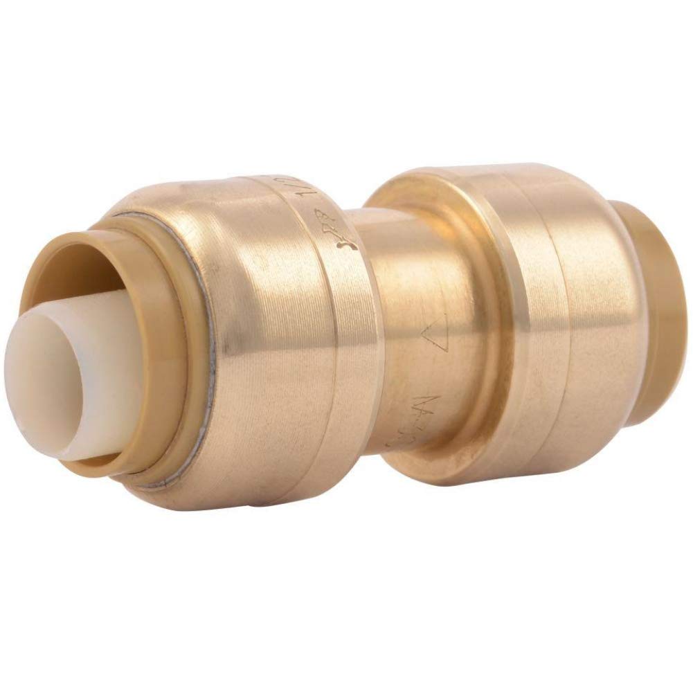 SharkBiteU008LFA4 Tube Coupling, 1/2 in, Push-to-Connect, Psi, Dzr Lead Free, 200 Deg F, Brass, 1/2 inch, 4 Count