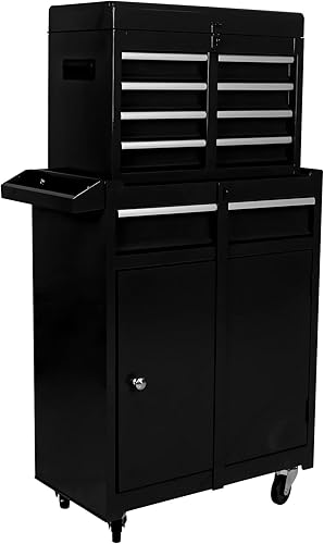 Miniatura 1 de Baúl de herramientas con ruedas y 5 cajones, gabinete de almacenamiento de herramientas y carrito de caja de herramientas, baúl de herramientas a