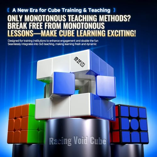 Image of QiYi Racing Void Magnetic 3x3 Speed Cube Puzzle - Hollow Centerless Design with 48 Magnet Stabilization, Smooth Turning, Anti-Stick Pieces & Frosted Finish