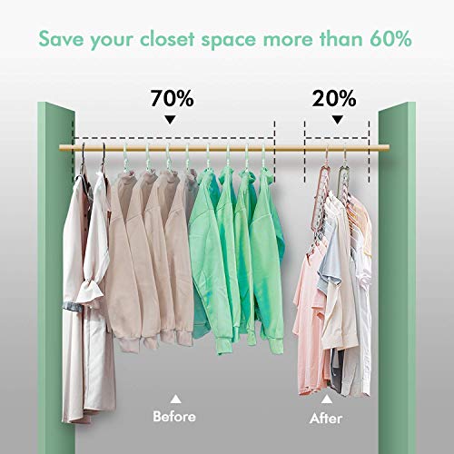 Image of WONIRY Da Wings 1 Anti-Skid Plastic 360 Degree Swivel Hook, 9-Holes Magic Wardrobe Space Saver Folding Hangers /Closet Organiser (Pack of 3)