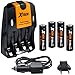 Xtech 4 AA Ultra High Capacity 3100mah Rechargeable Batteries with AC/DC Travel Turbo Quick Charger for Canon Speedlite 270EX, 270EX II, 320EX, 430EX, 430EX II, 580EX, 580EX II, & 600EX-RT Flashes, Speedlite Transmitter ST-E3-RT, Macro Ring Lite MR-14EX, MR-14EXII & Macro Twin Lite MT-24EX