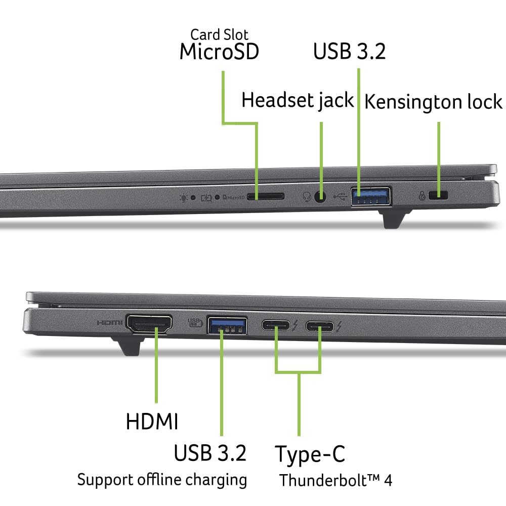 Acer Aspire 16 AI OLED (A16-52M-75LW) AI Laptop, Copilot+ PC, 16" WUXGA+ OLED 120Hz Display, Intel Core Ultra 7 258V, 32 GB RAM, 1 TB SSD, Intel Arc Grafik 140V, Windows 11, QWERTZ Layout