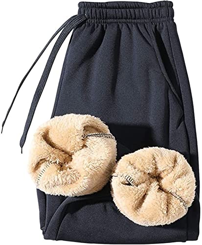 Pantalon de jogging chaud homme doublé polaire sherpa avec poches hiver