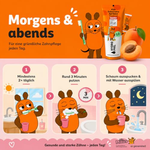 Hydrophil Zahncreme für Kinder - 4er Pack x 75 ml - Naturkosmetik – Ansicht 6