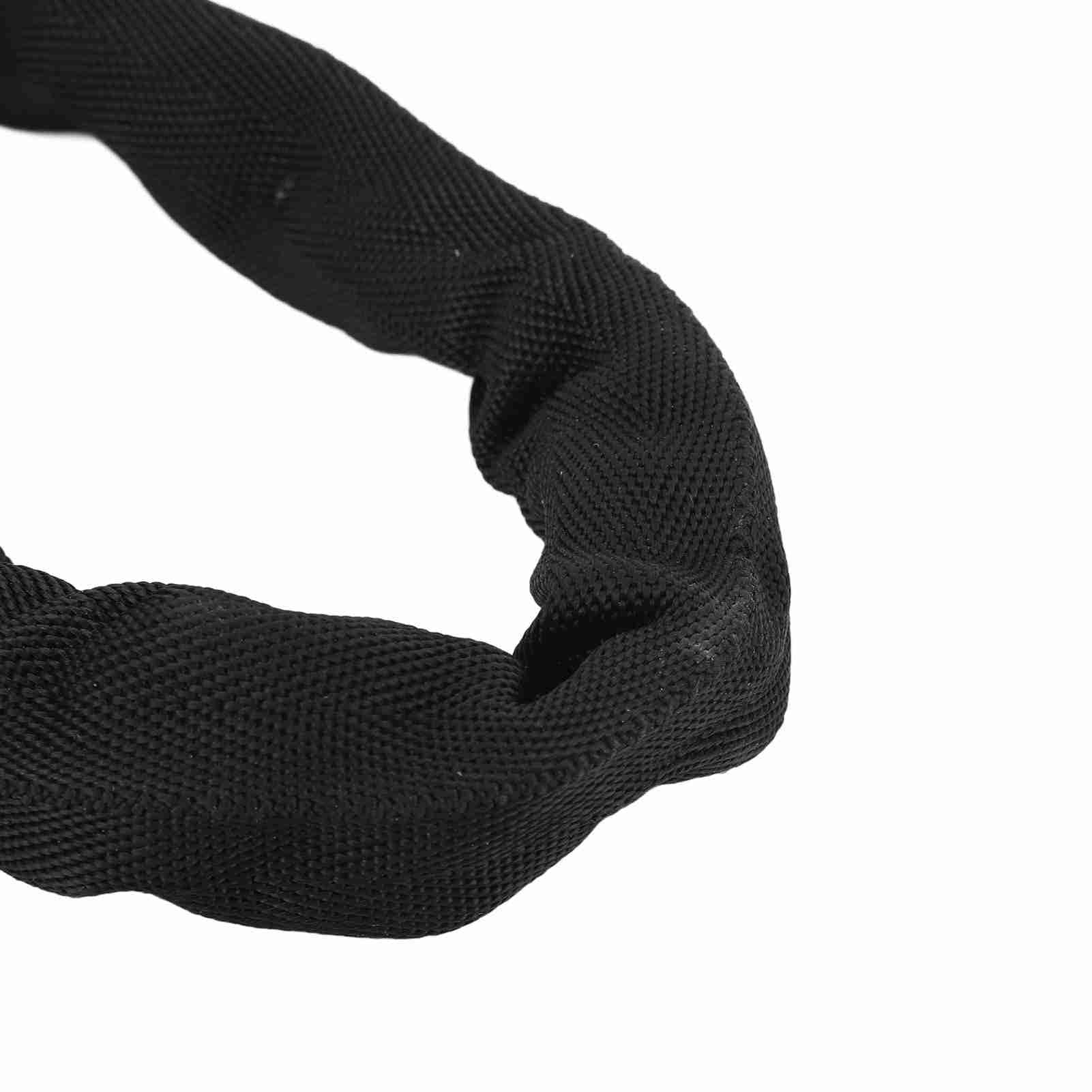Ausla Serrure de Chaîne de Vélo sans clé, Serrure Antivol en Acier Inoxydable avec Alarme 110dB, Alerte de Vibration, pour Vélos Motos (BLACK)