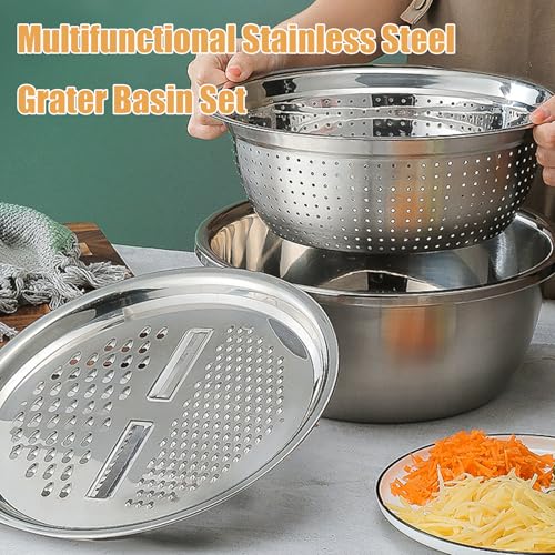 Set de colador y rallador multifuncional de acero inoxidable miniatura 2