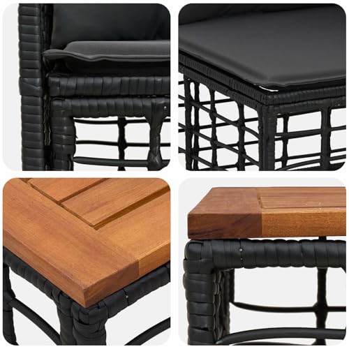 Canapé d'extérieur modulable et résistant aux intempéries vidaXL ensemble 6 pcs noir