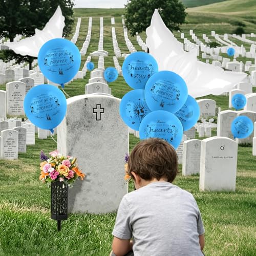 Image of 39Pcs Memorial Balloon for Release with 4PCS White Dove Balloons and 35PCS Memorial Balloons to Release in Sky Happy Heavenly Balloon for Condolence, Funeral, Anniversary, Remembrance Services