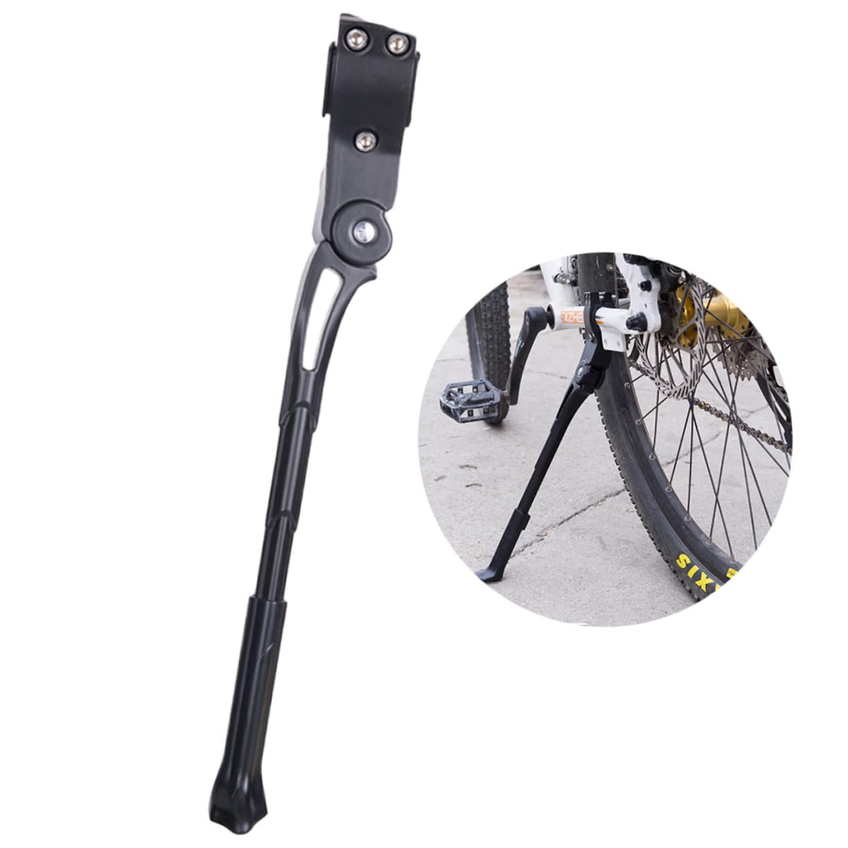 OSOLADY Bike Rack Stand Floor Bike Stand Mountain Accessories Bicycle Kickstand Cycling Equipment for Bike Kickstands Mountain Parking Bikes Adjustable Kickstand Black