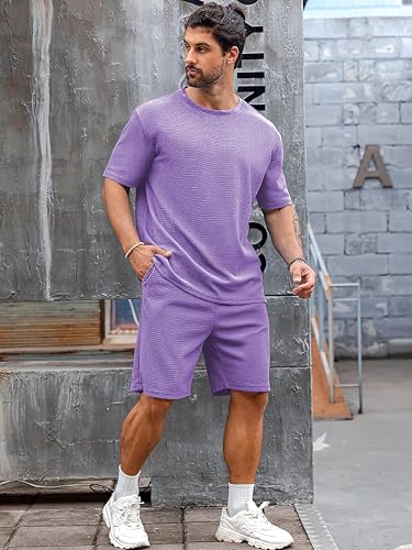 Image of Vogaan Men's T-Shirt and Shorts Set | Top & Shorts Night Suits Set | Night Wear for Men