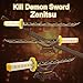 Kill Demon Sword Building Kit Set, 19in Cosplay Zenitsus Yellow Flash Lightning Sword Building Blocks with Sword Stand(2 bags in the box) Slayer Katana Sword Model Building Brick Gift for Teen, Adult