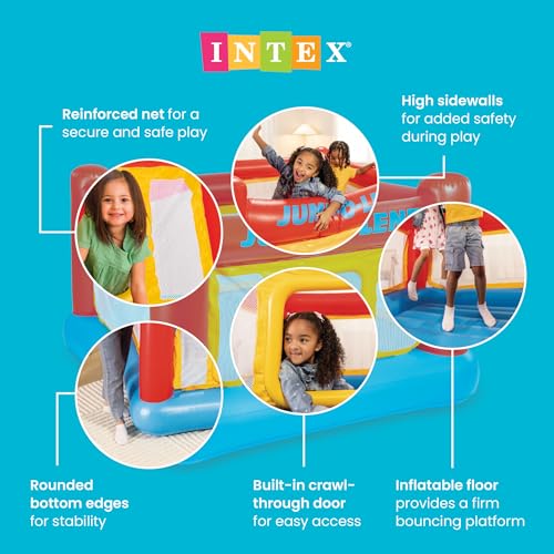 Image of INTEX Jump-O-Lene Inflatable Trampoline Bounce House for Kids Ages 3-6