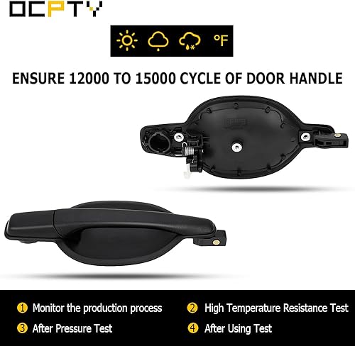 Miniatura 4 de OCPTY Manija de puerta exterior del pasajero trasero derecho reemplazo 2004-2011 para Mitsubishi Endeavor manija de puerta exterior textura negro (1