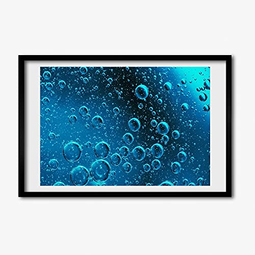 Tableau photo de bulles sous l'eau avec cadre MDF 60x40 cm Tulup anti-reflet
