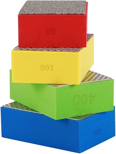 Miniatura 3 de Kakalote Almohadilla de pulido a mano de diamante, almohadillas de lijado de diamante, almohadilla de pulido de azulejos de mármol para piedra,