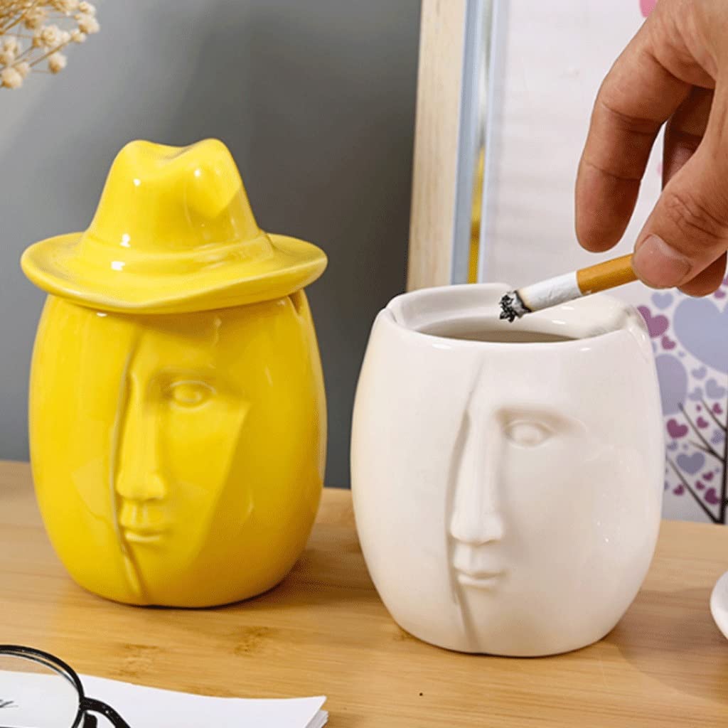 Cendrier En Céramique Avec Couvercle En Forme De Fruit - Décoration Créative Pour Maison Et Bureau - Idéal Pour Fumeurs - 3