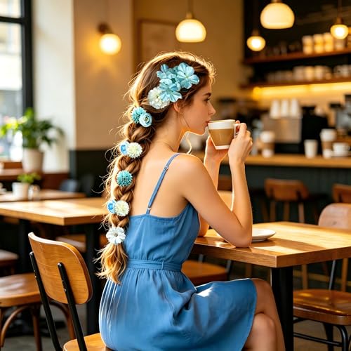 Set de 21 pinzas florales boho para cabello miniatura 4