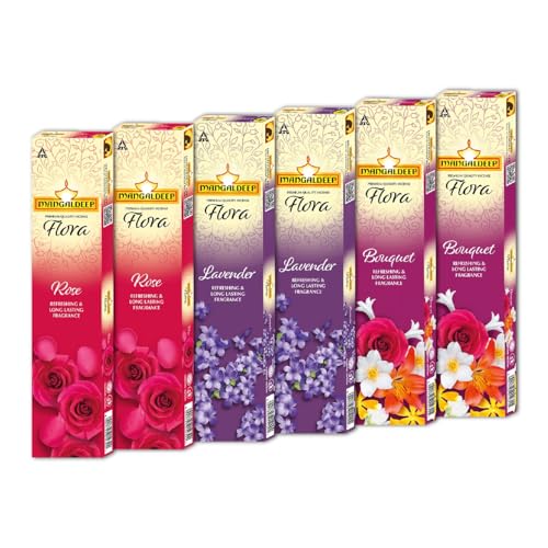 Image of Mangaldeep Flora Combo - Rose, Lavender and Boquet incense Sticks - 690Gms