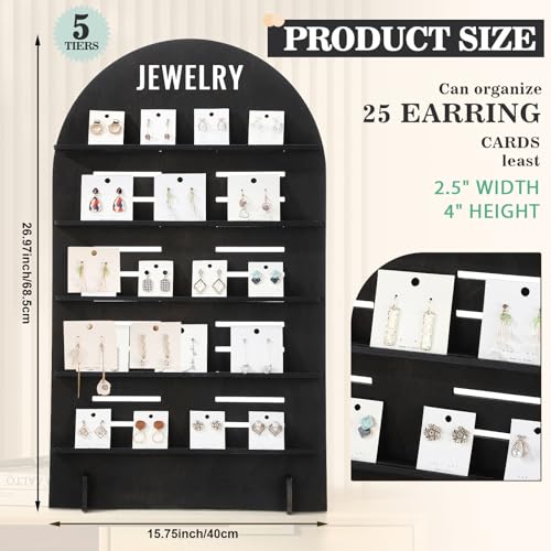 DoubleFill 1 Pcs 5 Tier Wooden Earring Display for Vendor Black by DoubleFill - Used condition - Image 2