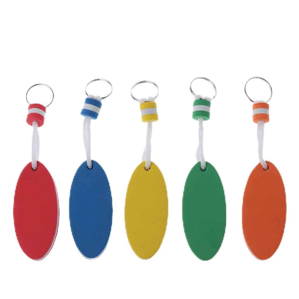 SUCHUANGUANG 5 Colors Foam Floating Keychain Oval Shape Foam Floater for Key Nice Car for Key Outdoor Sports Keyrings for Foam