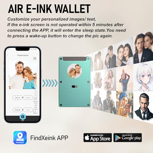 Mens Wallet With Personalized E-Ink Screen - RFID-Blocking Wallets Can Custom E-Photo/Text/Contact Information, Slim Credit Card Holder, Gift for Men/Women2