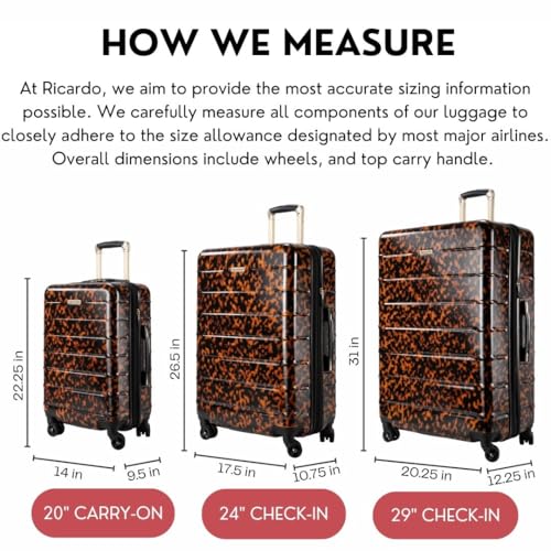 Image of Ricardo Beverly Hills Cambria Hardside Luggage | Stylish Suitcase with Wheels for Effortless Travel, Expandable and Secure TSA-Locked Packing, 2-Piece Set (20 inch, 24 inch) (Tortoise, 2-Piece Set (20, 24))