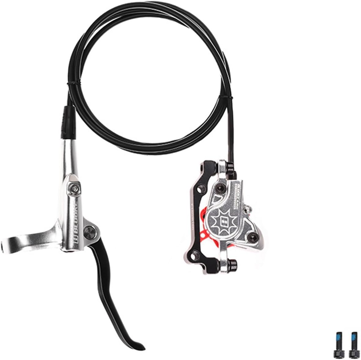 FukkeR Mountain Bikes Hydraulic Disc Brake Set Right Rear 1400mm for BMX XC E-Bikes Mountain Bikes Disc Brakes Aluminum Alloy with Caliper PM/is Adapter Fit160mm Rotors