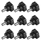 Aicosineg 10Pcs Star Lock Nut Rod Knobs M8x15mm Male Thread Star Knobs Tightening Screws Hand Tightening Knobs Zinc Stud Replacement for Industry Mechanical Equipment Furniture Black Tone