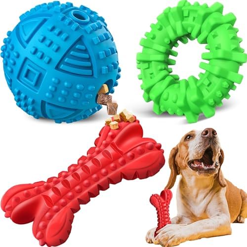 Pet Supplies Dog Chew Toys for Aggressive Chewers, 3 Packs Natural