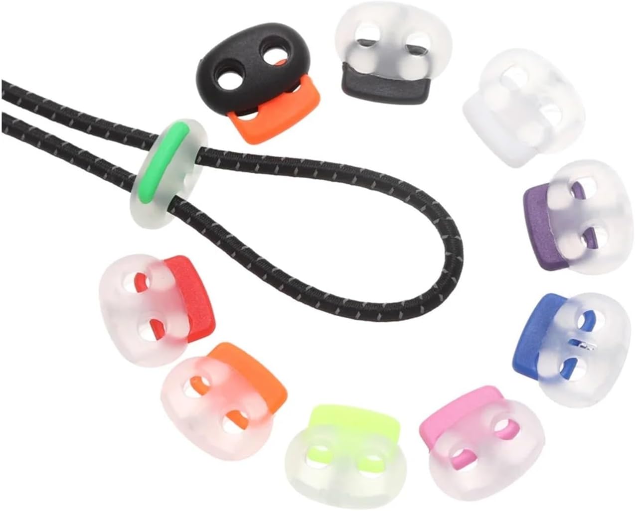 Cord Lock 120Pcs Transparent Plastic Stopper 4mm Hole Adjusting Button Cord Lock Sewing Accessories(7)