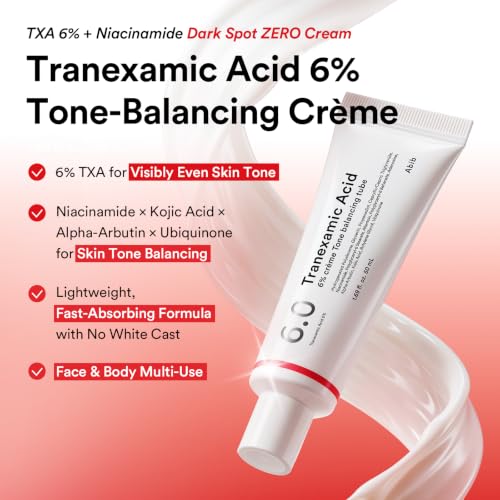 Image of Abib Tranexamic Acid 6% Cream Tone Balancing tube - TXA, Alpha-Arbutin Dark Spot Corrector for Face with Hyperpigmentation & Uneven Skin Tone, Korean Skincare, 1.69 fl oz