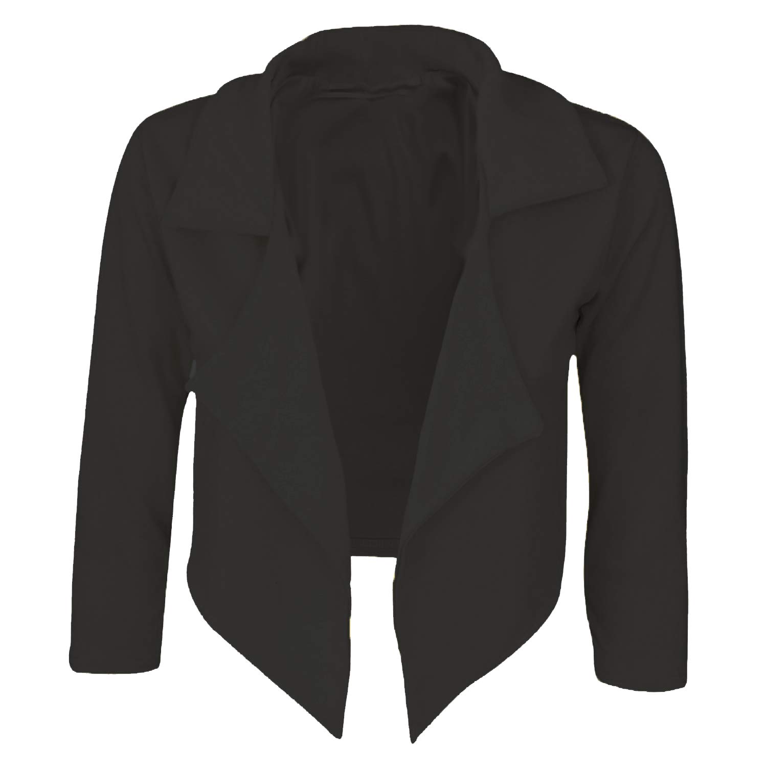 Cima Mode Ladies Plus Waterfall Cropped Open Short Blazer Crop Jacket Coat Top US Size 6-22