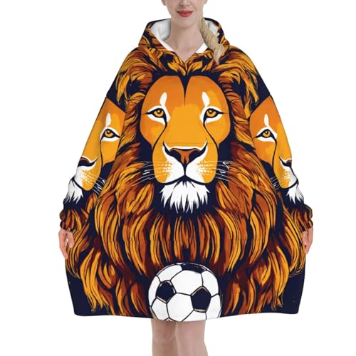 Couverture à capuche lion pour adulte idéale pour les soirées cocooning