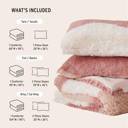 Intelligent Design Soft Cozy Faux Fur Blush King Comforter Set, 3pc by Intelligent Design - Used condition - Image 9