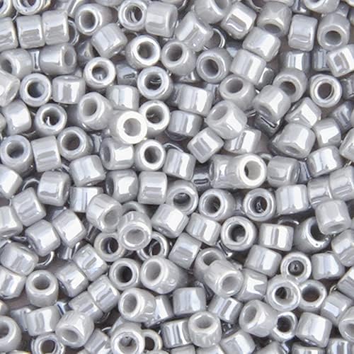 Miyuki Delica 11/0 Grey Ghost Opaque Luster 250gms Bag of Japanese Glass Beads Bulk Bag of Japanese Glass Beads