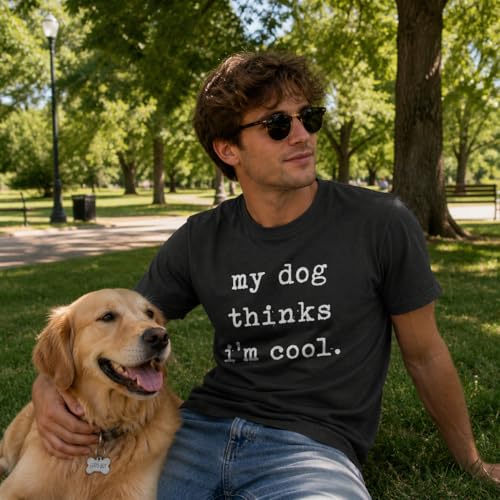 T-shirt My Dog Thinks I'm Cool XL : le confort pour homme en noir chiné - 3