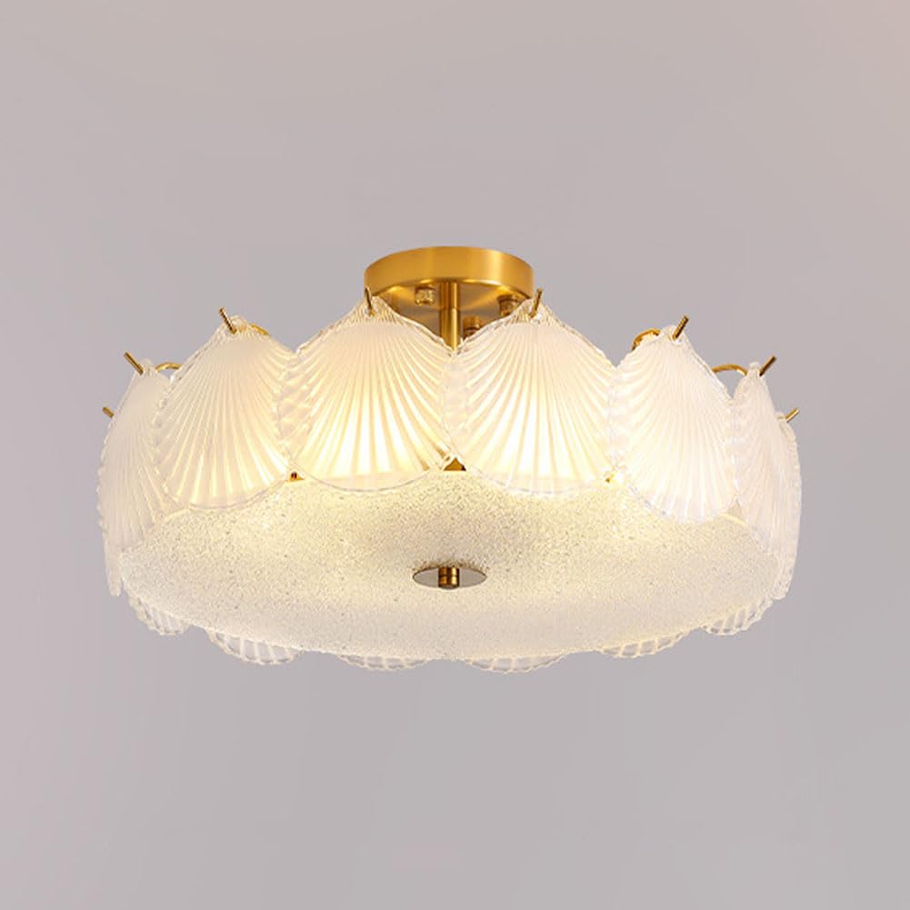 KXEcoLife E27 French crystal glass ceiling lamp, modern chandelier for princess room, living room bedroom study combination lamps and lanterns,A,40CM
