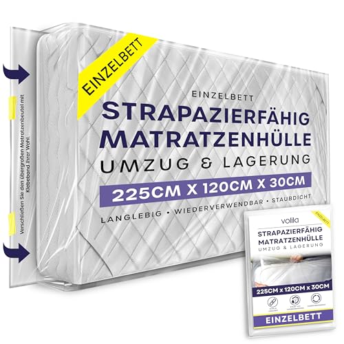 Single Matratzen Schutzhülle 90 x 200cm - wasserdichte Matratzensack Schutzhülle - Robuste Matratzenhülle für Umzug & Lagerung - Schützt Gegen Schädlingsbefall, Flecken & Staub