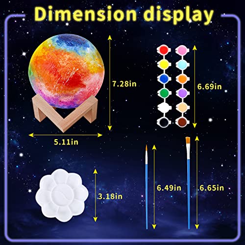 Paint Your Own Moon Lamp Kit, Gifts For Kids Diy 3D Moon Light Cool Galaxy Lamp For Teens Boys Girls, Arts & Crafts Kit Art Supplies For Kids, Arts And Crafts For Kids Ages 8-12 Birthday Gifts #TOP4